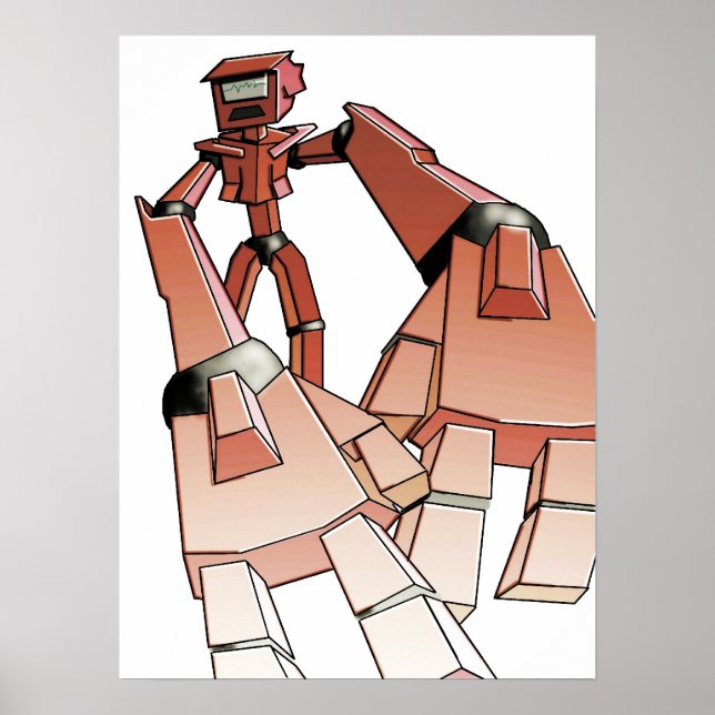 Robot with outsrteched hands poster (Front)