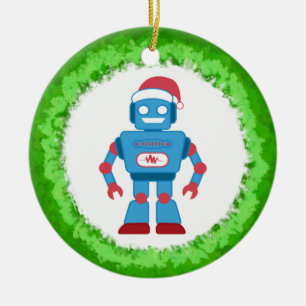Robot Wreath Ceramic Tree Decoration