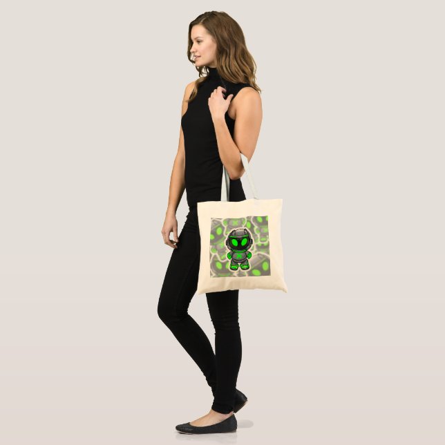 Robotic Alien Tote Bag (Front (Model))