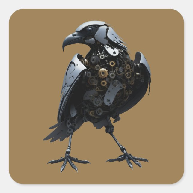 Robotic Bird Square Sticker (Front)