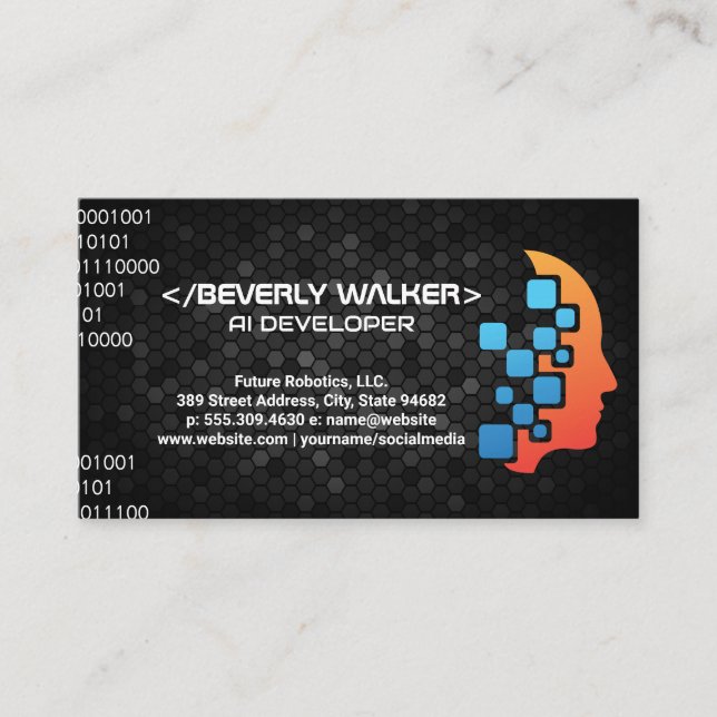 Robotic Human Tech | Artificial Intelligence Business Card (Front)