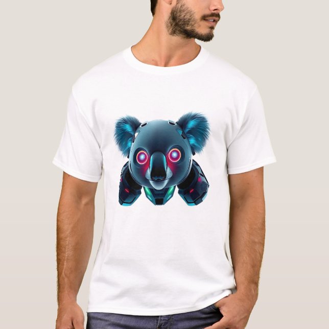 Robotic Koala Face Art T-Shirt (Front)
