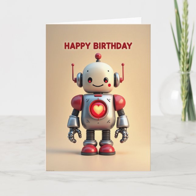 Robotic Sweet Birthday Card (Front)