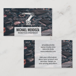Robotics Arm Binary Code CPU Circuit Board Business Card