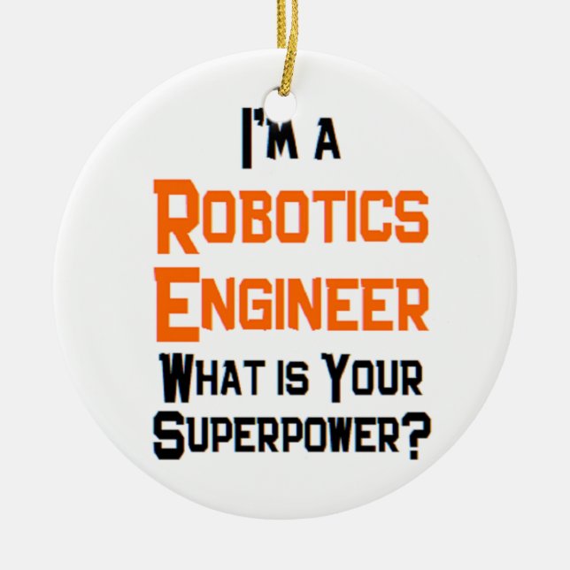 robotics engineer ceramic ornament (Front)