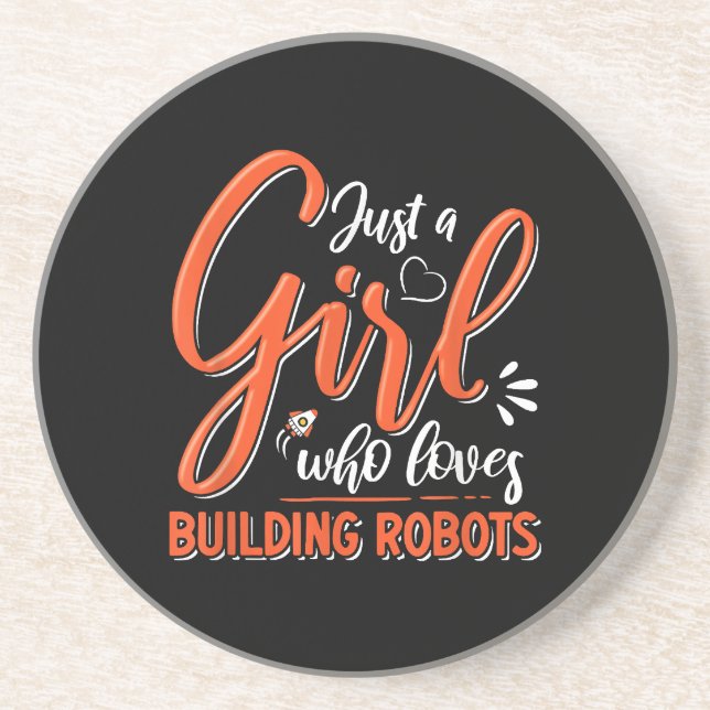 Robotics Engineer Robot Lover Engineering Girl Rob Coaster (Front)