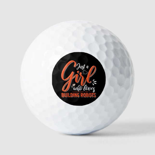 Robotics Engineer Robot Lover Engineering Girl Rob Golf Balls (Front)