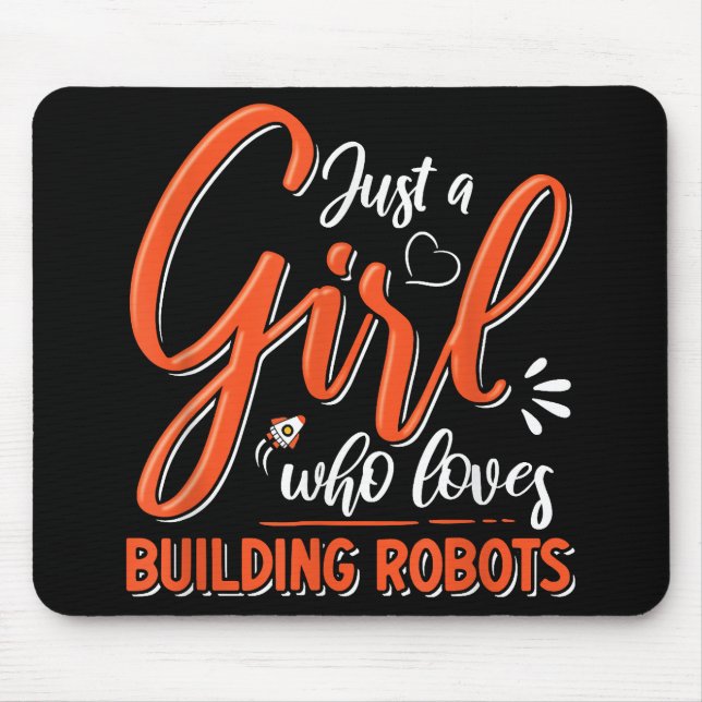 Robotics Engineer Robot Lover Engineering Girl Rob Mouse Pad (Front)