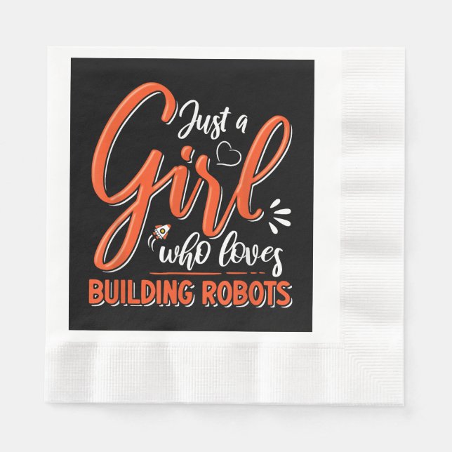 Robotics Engineer Robot Lover Engineering Girl Rob Napkin (Front)