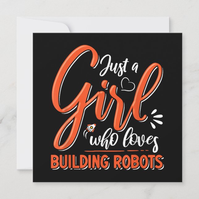 Robotics Engineer Robot Lover Engineering Girl Rob Thank You Card (Front)