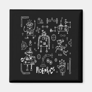 Robotics Engineer Technician Funny Vintage Robot Magnet
