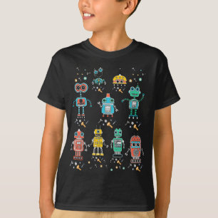Robotics Engineering Cute Retro Colourful Robot Co T-Shirt