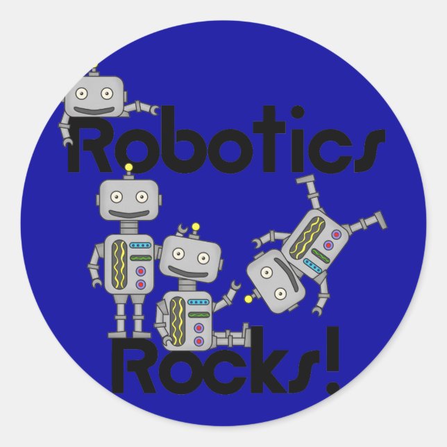 Robotics Rocks Classic Round Sticker (Front)