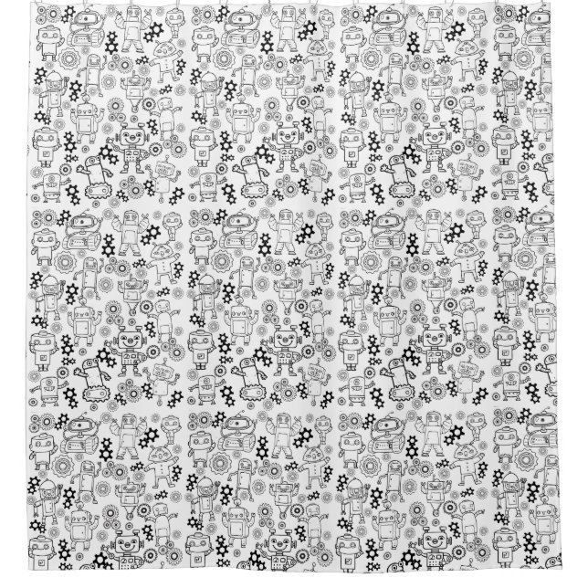 robotics   shower curtain (Front)