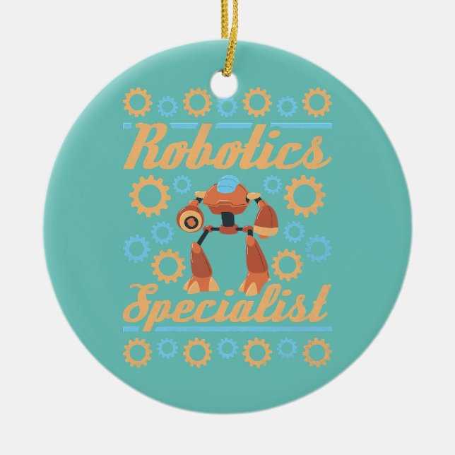 Robotics Specialist Robot  Ceramic Ornament (Front)