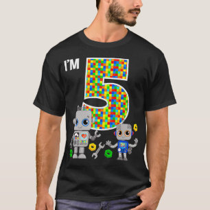 Robots 5th Birthday Robot Party Robotics 5 Year Ol T-Shirt