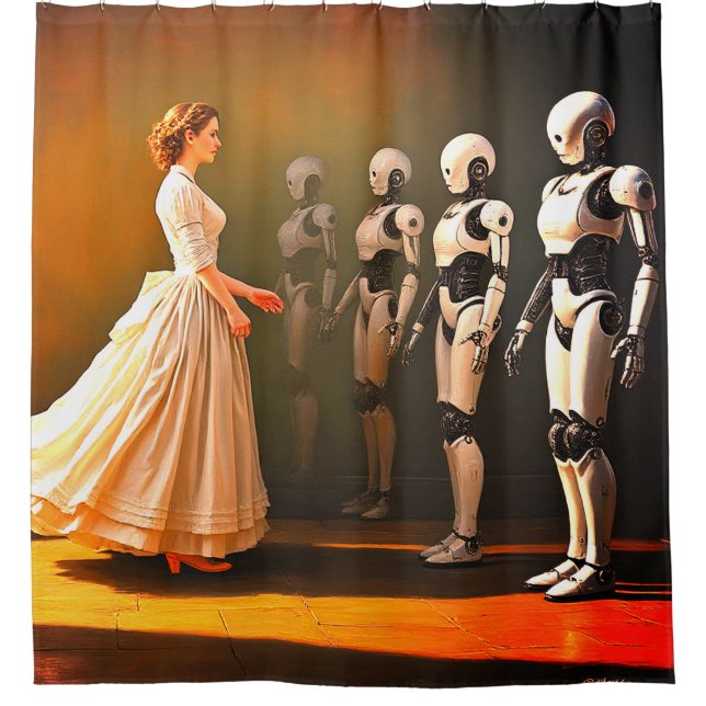 Robots and a Human Shower Curtain (Front)
