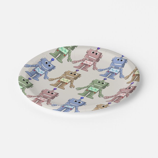 Robots and Gears Party Plates (Angled)