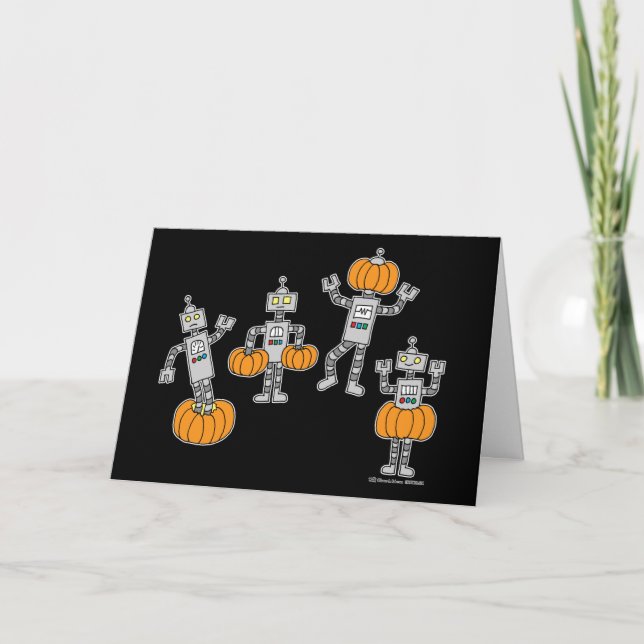 Robots and Pumpkins Card (Front)