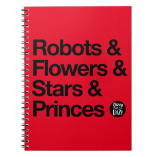 Robots& Black Text Notebook