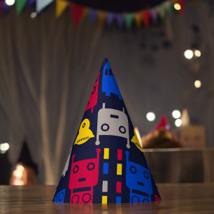 Robots Cartoon Pattern Party Hat