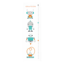Robots Childrens Custom Growth Height Chart - Art