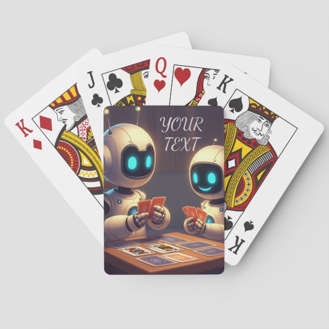 Robots Fun Party Personalised Playing Cards (Back)