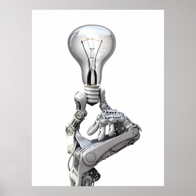 Robot's hand with a bulb poster (Front)
