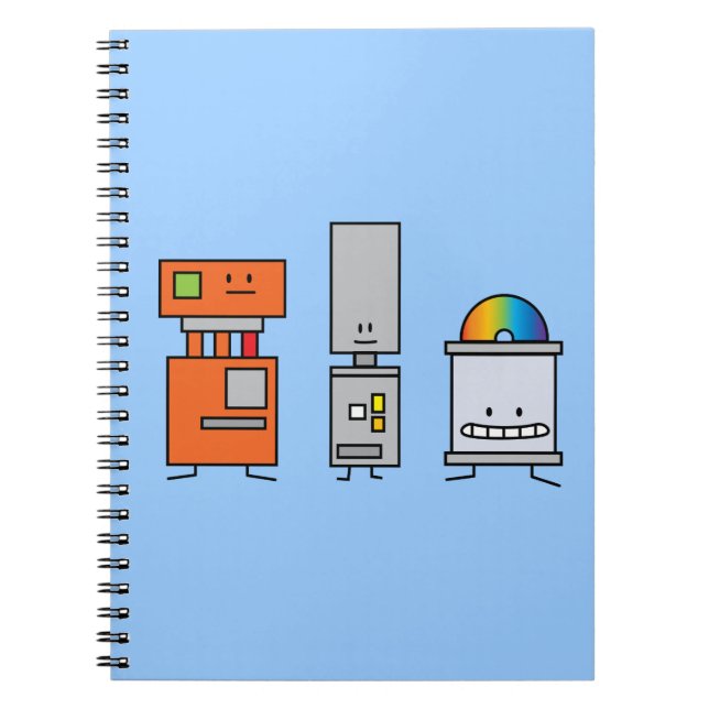 Robots happy friends dvd tech electronic hardware notebook (Front)