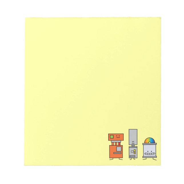 Robots happy friends dvd tech electronic hardware notepad (Front)