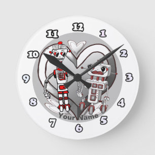 robots in love round clock