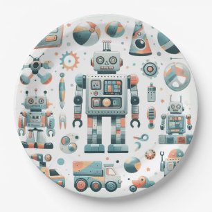 Robots Paper Plate