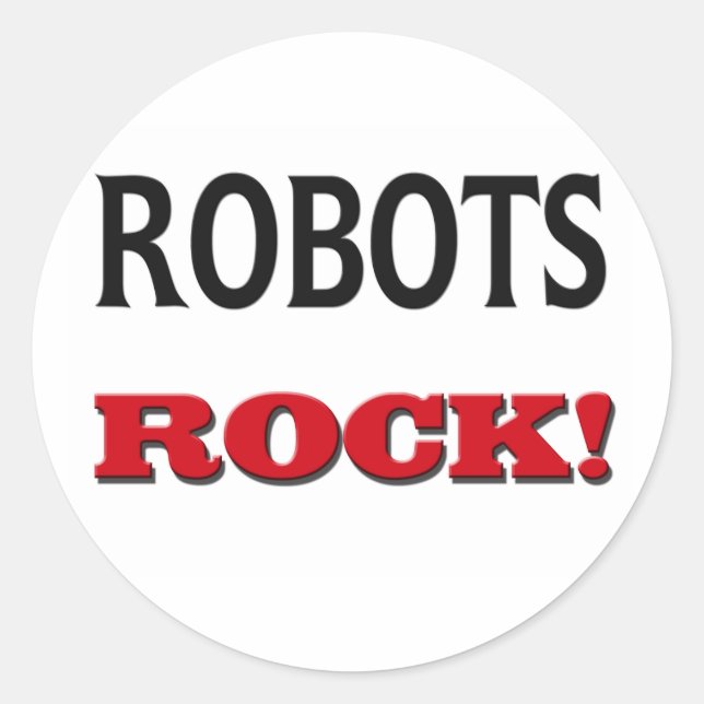 Robots Rock Classic Round Sticker (Front)