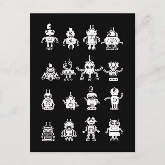 Robots Science Robot Technology Postcard (Front)