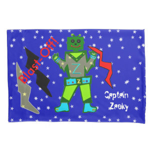 Robots Spaceships Kids Standard Pillow Cases