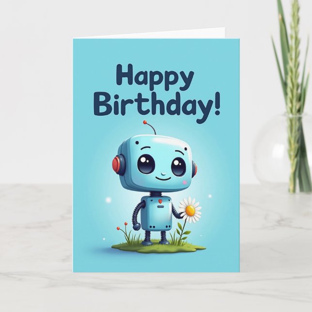 Robots Sweet Birthday Card (Front)