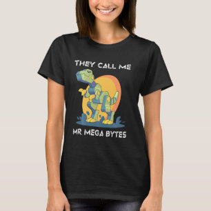 Robots They Call Me Mr Mega Bytes Dinosaur Scienti T-Shirt
