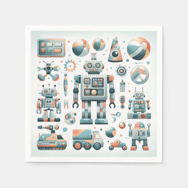 Robots toy napkin (Front)