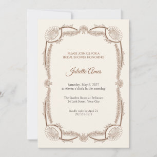 Rocaille Cockleshell Bridal Shower Invitation