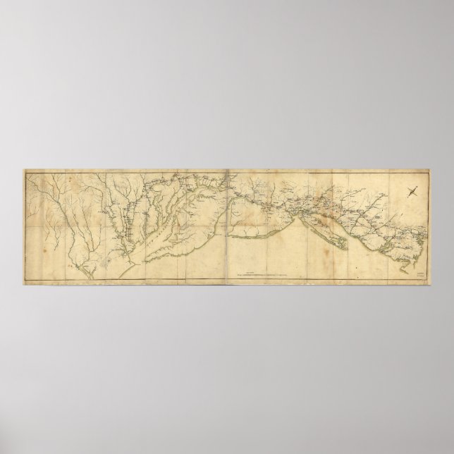 Rochambeau's March from Yorktown to Boston Map Poster (Front)