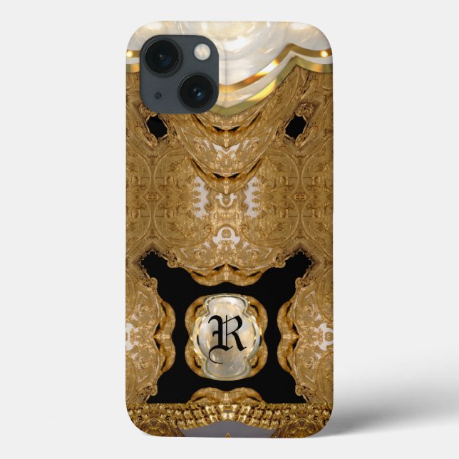 Rocheavonne Elegant Baroque Cool Monogram Case-Mate iPhone Case (Back)