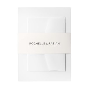 Rochelle Cream Modern Contemporary Elegant Wedding Invitation Belly Band