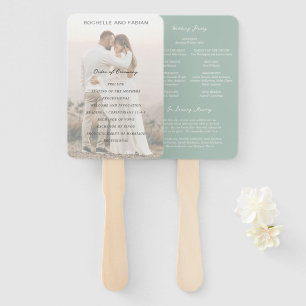 Rochelle Green Modern Contemporary Elegant Wedding Hand Fan
