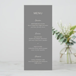 Rochelle Grey Modern Contemporary Elegant Wedding Menu