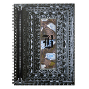 Rochester Blue Victorian Goth Monogram Notebook