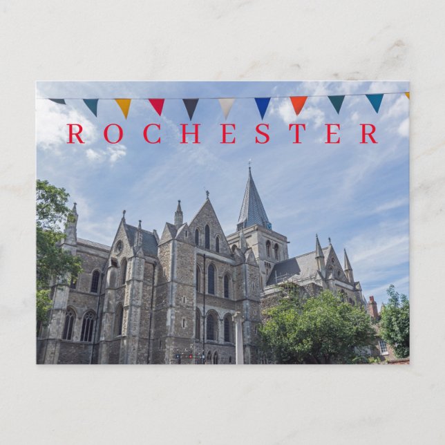 Rochester Cathedral view postcard (Front)