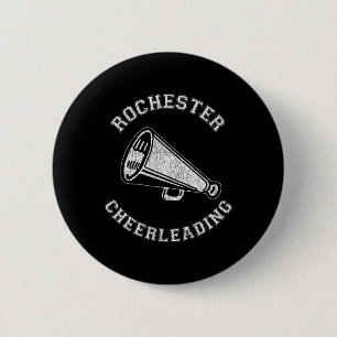 Rochester Cheer Distressed Retro 90's Cheerleader 6 Cm Round Badge