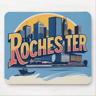 Rochester City Skyline New York USA Mouse Pad