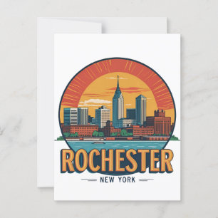Rochester City Skyline New York USA Postcard