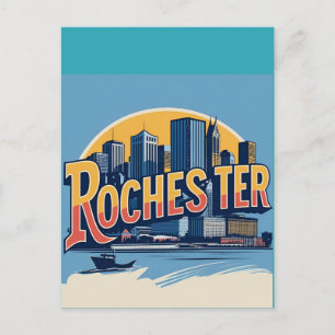 Rochester City Skyline New York USA Postcard